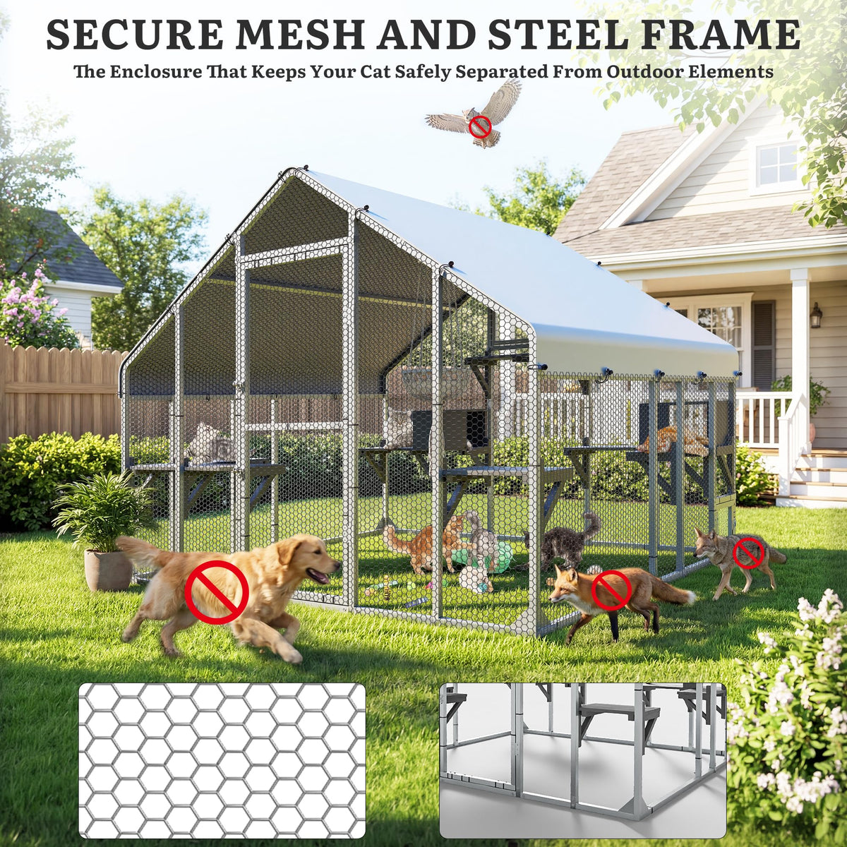 94 Inch Outdoor Cat Enclosure S648