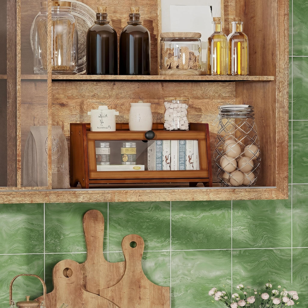 Brown Bamboo Bread Box O597192