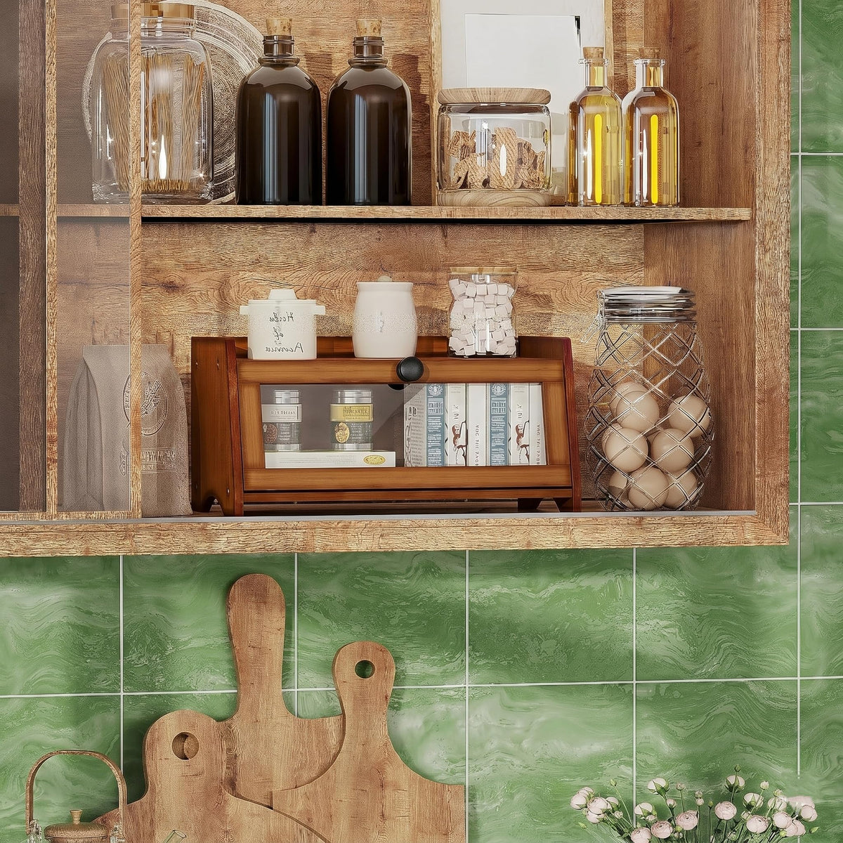 Brown Bamboo Bread Box O597192