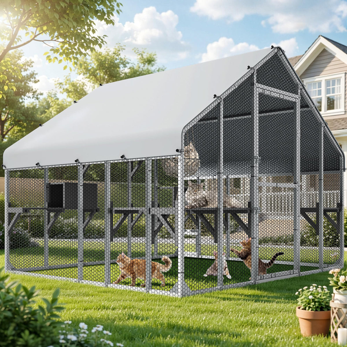94 Inch Outdoor Cat Enclosure S648