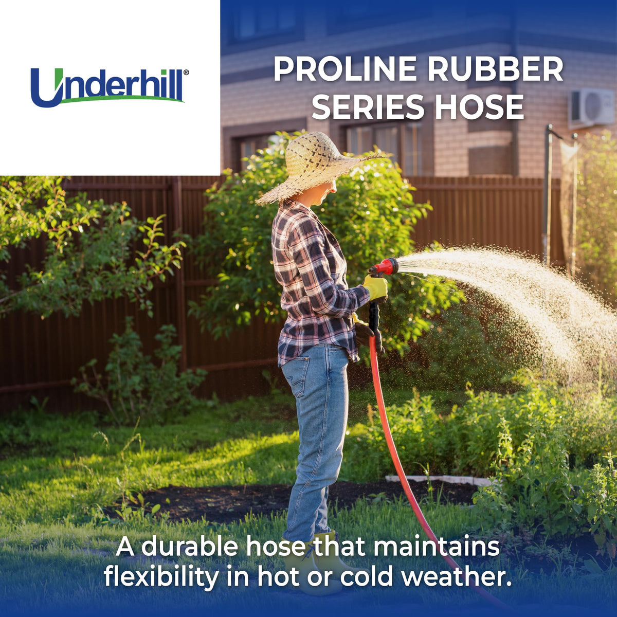 Heavy-Duty Rubber Garden Hose 3/4 Inch x 100 ft Red E71484