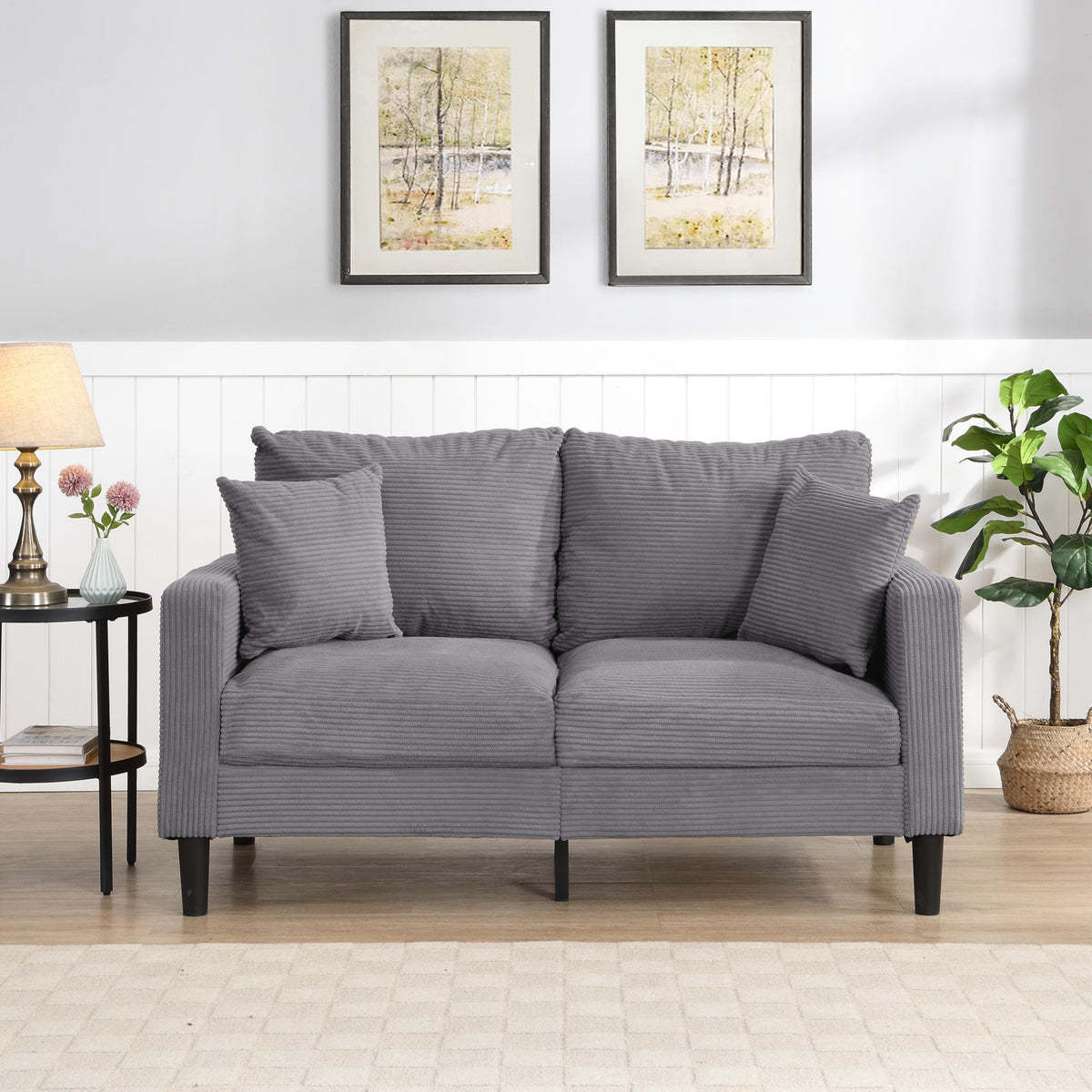 Light Gray Upholstered Sofa E12655