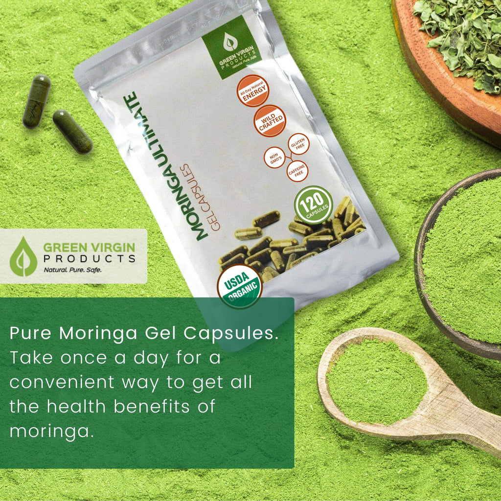 Organic Moringa Leaf Powder Vegan Capsules W28372