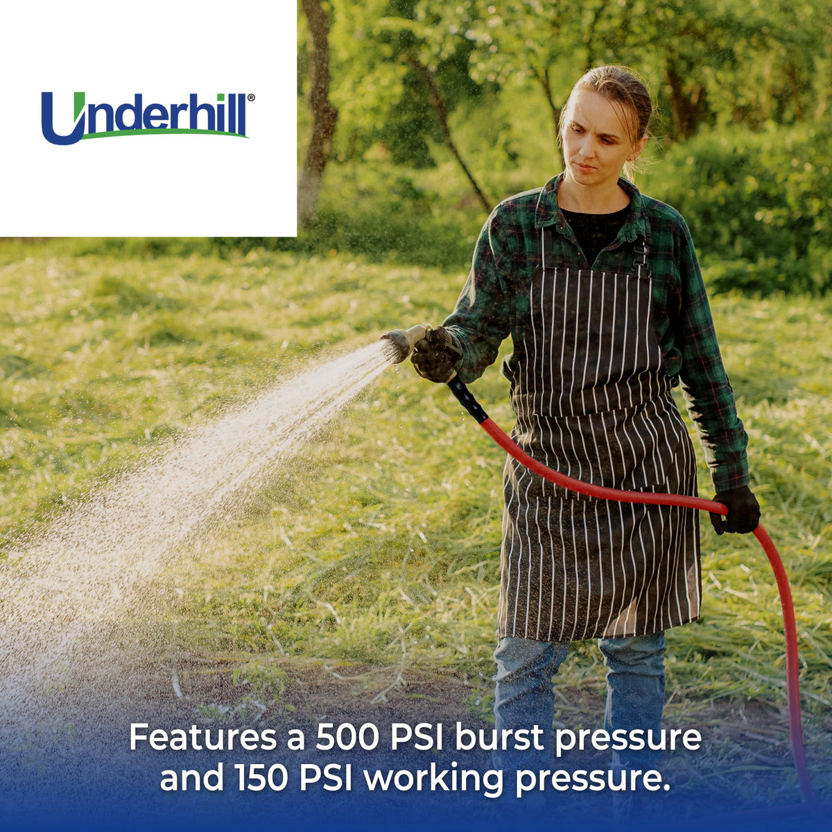 Heavy-Duty Rubber Garden Hose 3/4 Inch x 100 ft Red E71484