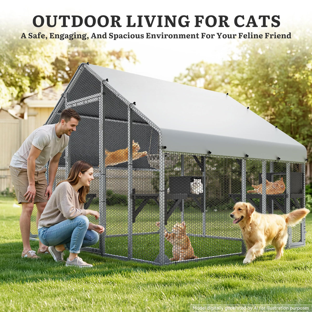94 Inch Outdoor Cat Enclosure S648