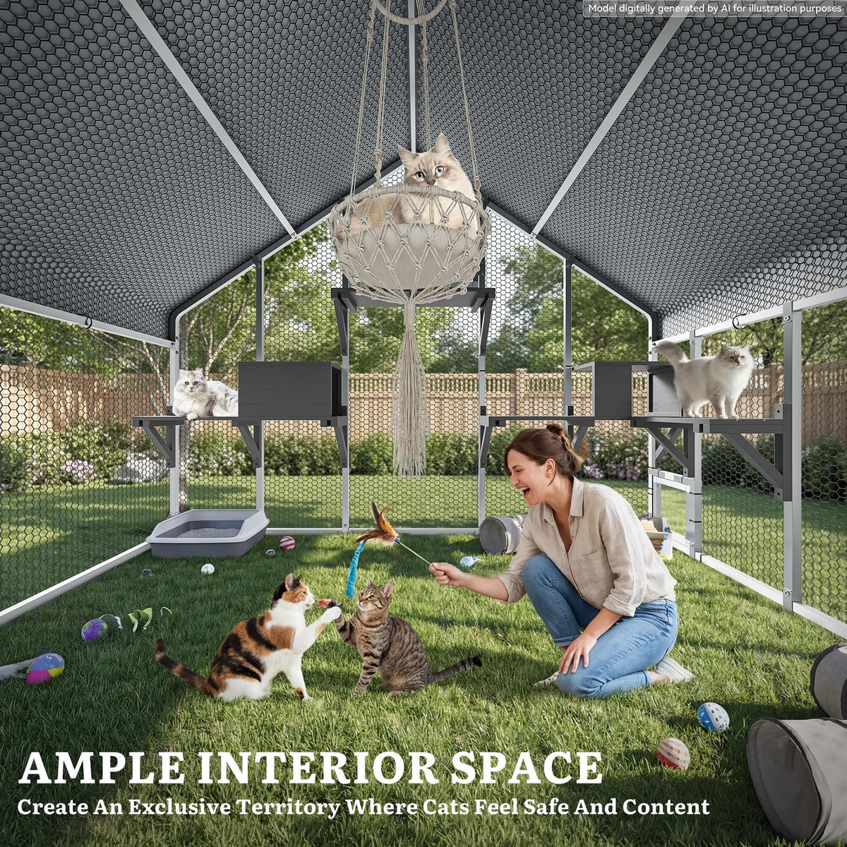 94 Inch Outdoor Cat Enclosure S648